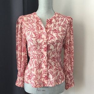 Olivaceous Button Up Blouse/Top, Size Medium (M)